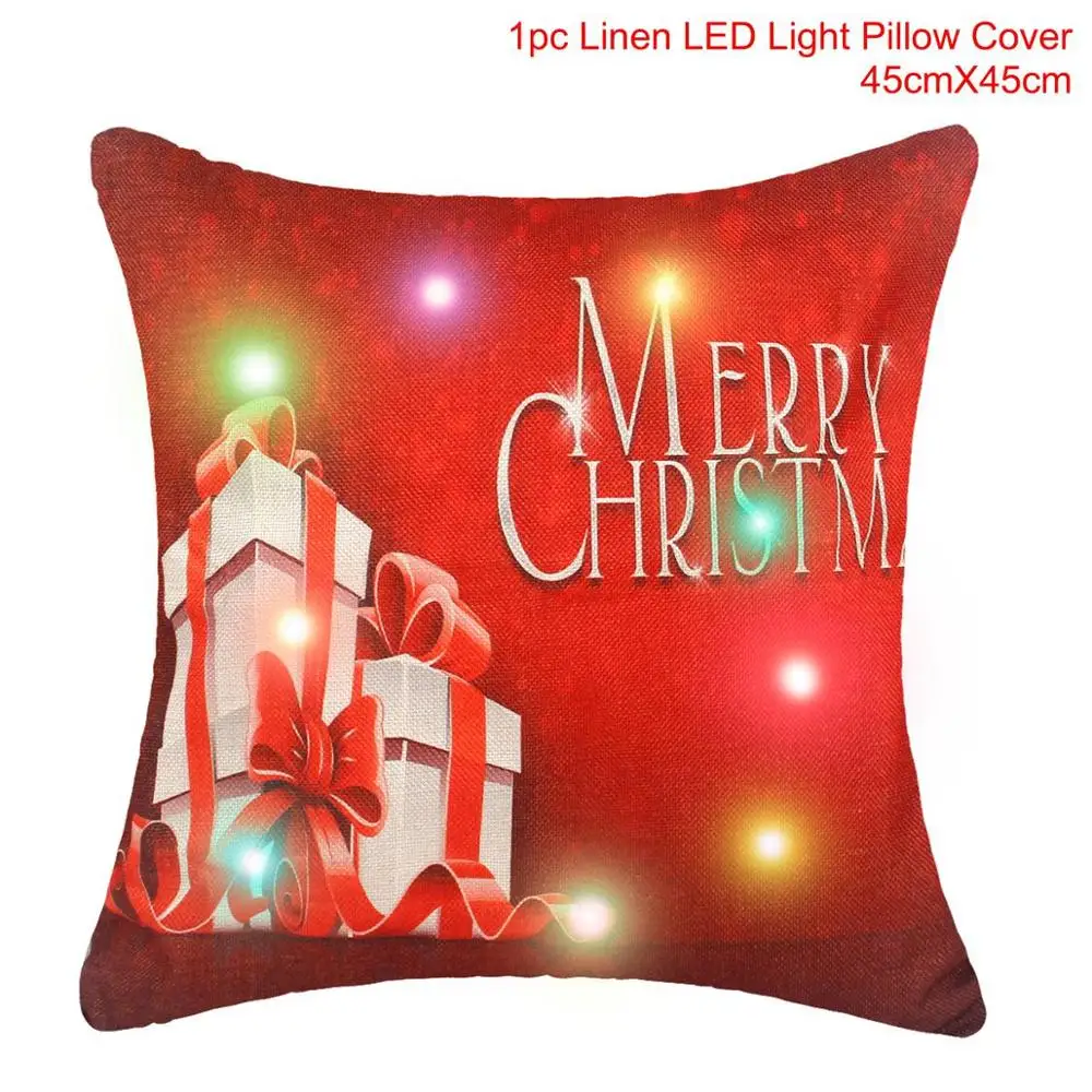Cushion Cover 02 Huiran светодиодный чехол для рождественской подушки рождественские украшения для дома Natal Navidad рождественские украшения счастливого Нового года - Цвет: Cushion Cover 02