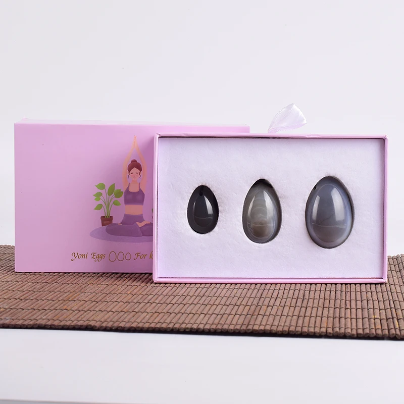 Natural Agate Jade Egg Yoni Ball Set Gift Boxes Massage Tool Gemstone Kegel Exercise Health Vaginal Muscle Crystal Stone | Красота и