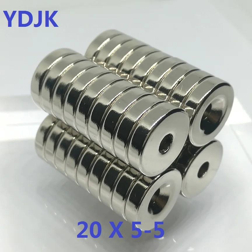 100 шт./лот магнит диска 20x5 отверстие D5 промышленные магнитные материалы