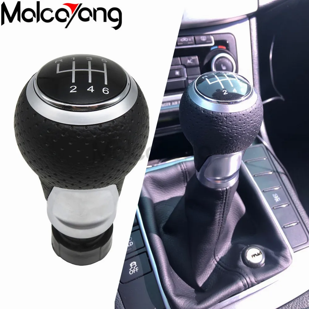 Серебряное кольцо 6 скоростей ручка переключения передач ручная Шестерня для Audi