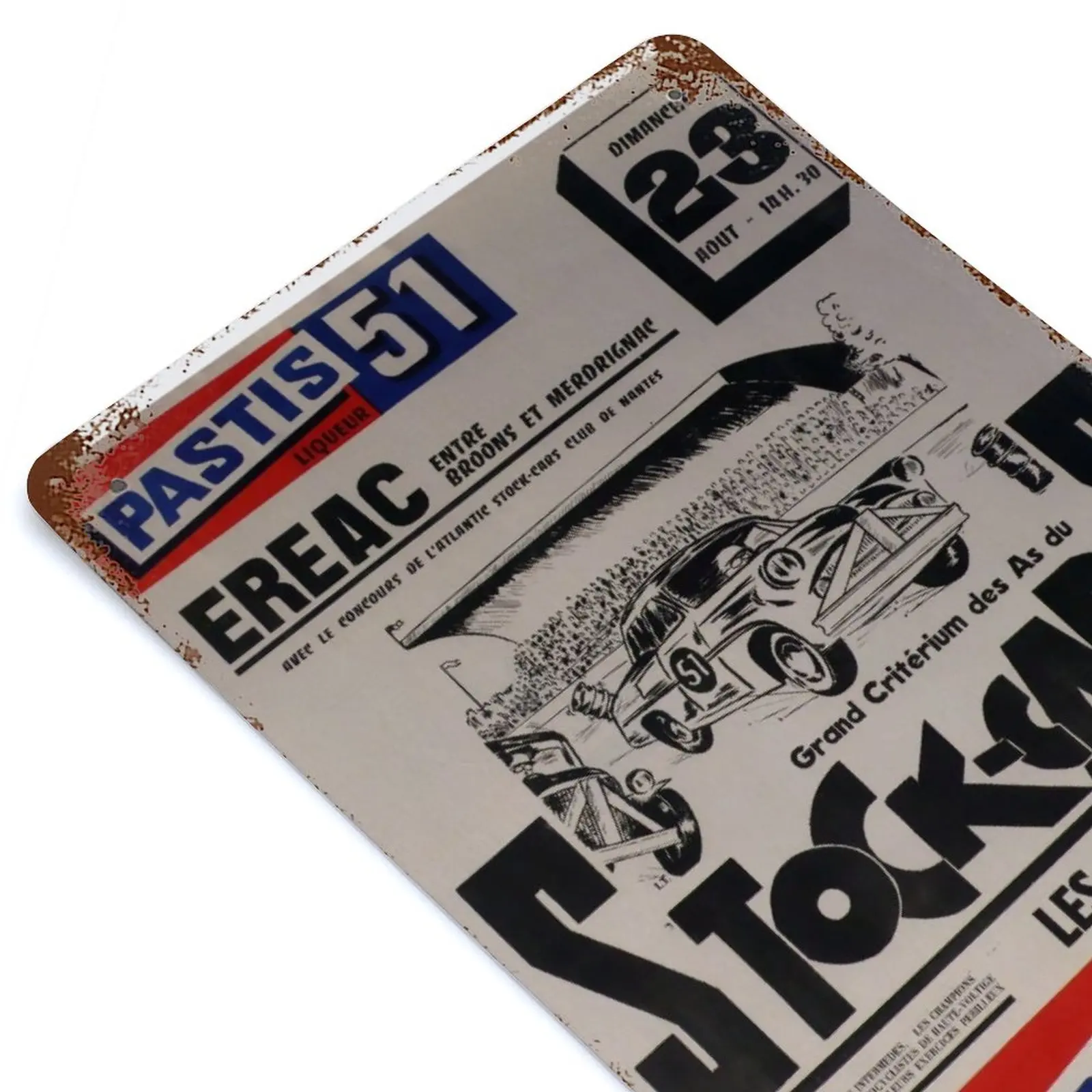 

Grand Criterium Stock Cars Pastis 51 Ereac Nantes 23 Aout 1960s Printed Vintage Metal Poster Home Decoration Plaque Decor