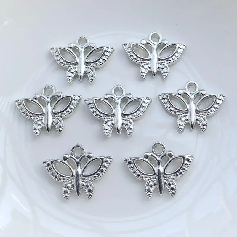 Посеребренная Подвеска в виде бабочки с плоским основанием праздничные подарки