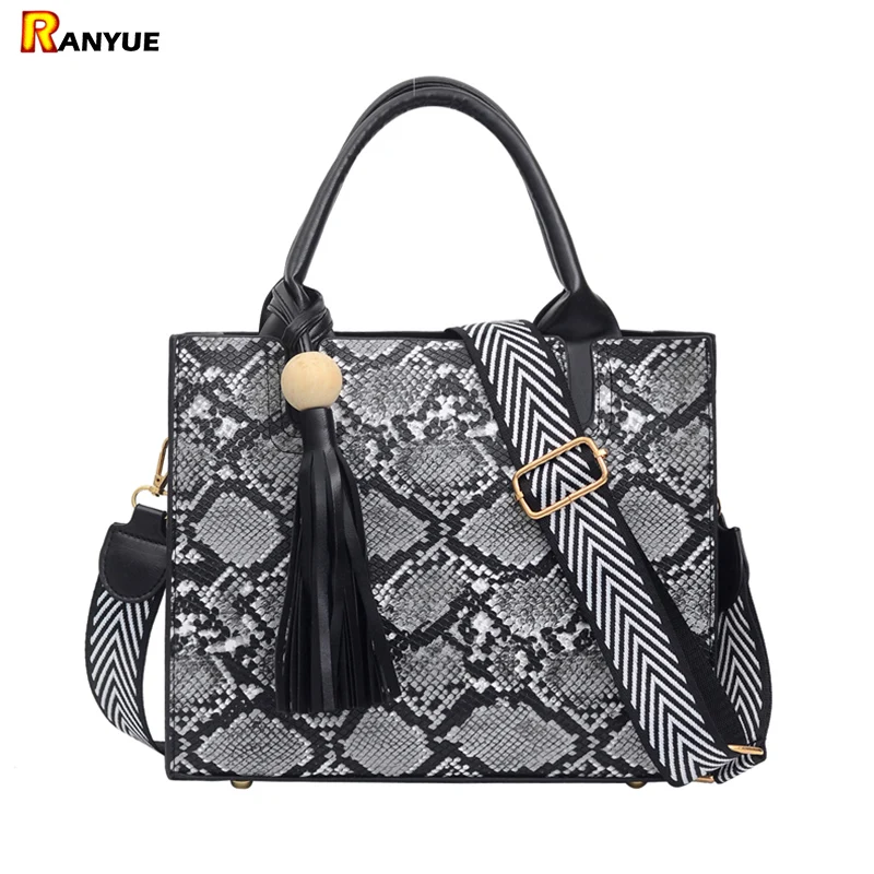 Роскошные сумки из змеиной кожи для женщин повседневные сумочки тоуты с
