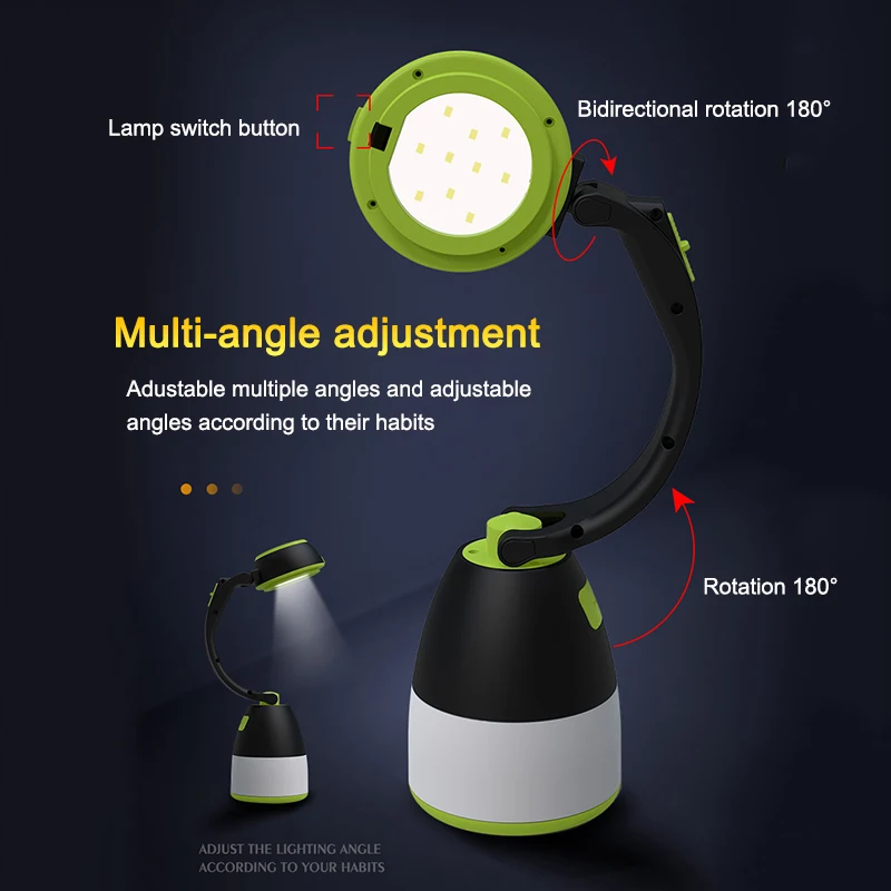 Аккумуляторный походный светильник уличная лампа для палатки регулируемый