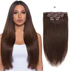 Накладка из натуральных прямых бразильских волос для наращивания, с прямыми волосами без повреждений, с двойным переплетением, от 70 г до 140 г