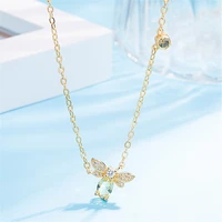original europe american 925 sterling silver cute zircon bee pendant necklace 2020 woman fashion diy jewelry mothers day gift
