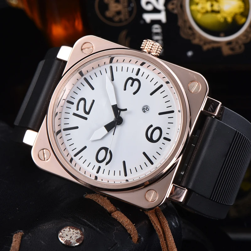 

BRS Men's Casual Quartz Watch Fashion Accessories Waterproof Leather Table With Luxurious Watch 12 Colors