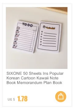 SIXONE Творческий Ins Блокнот Ежедневник для офисного стола Ready To Do List сообщение от школьные канцелярские принадлежности