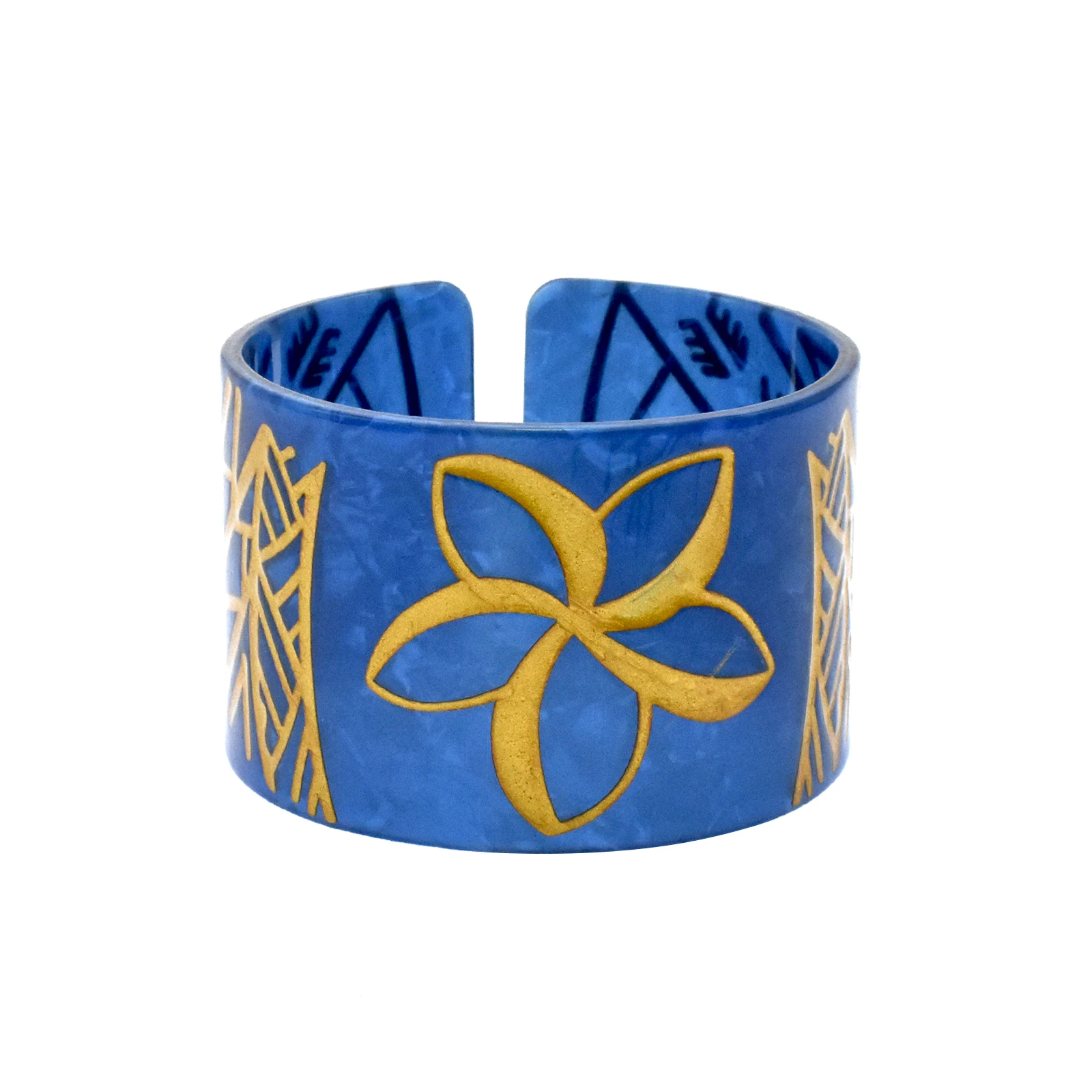 

Fashion Tortoise Shell Cuff Bangle Samoa Tribal With Gold Epoxy Hot Sell Bracelet For Pacific Island Jewelry