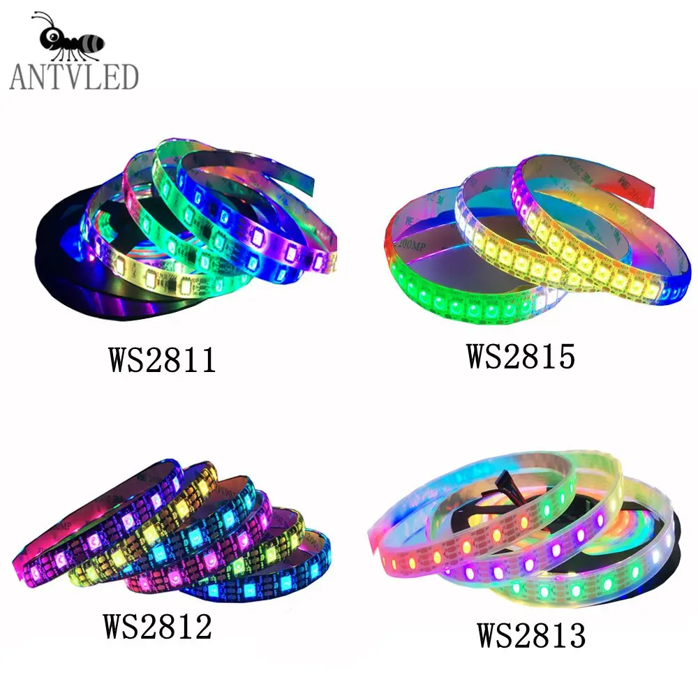 WS2811 WS2812B WS2813 WS2815 RGB LED Strip Individually Addressable Tape Light 1m/5m 30/60/144Leds/m DC5V /12V | Освещение