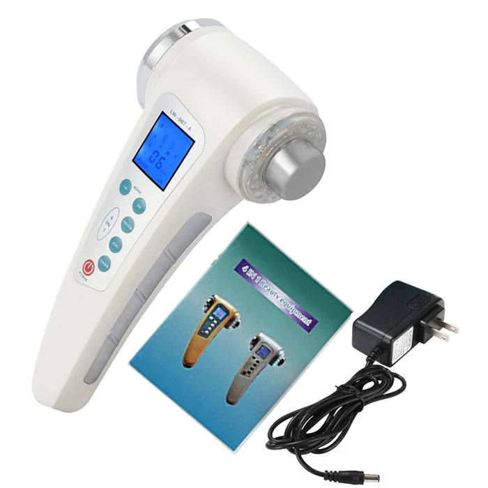 No Gift Box 7 LED Photon Ultrasound Galvanic Ion Skin Pores Cleaning Massager Skin Lift Rejuvenation Anti-wrinkle Facial Care Beauty Devices - Цвет: No Gift Box