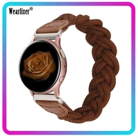 wearlizer 20mm braided solo loop watch strap for samsung galaxy watch 3 41mm elastic woven strap band for samsung active 2 40mm