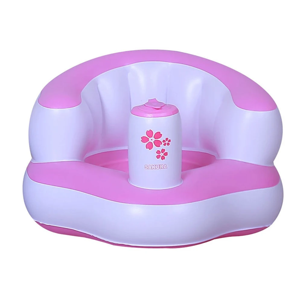 

Kids Baby Seat Inflatable Chair Sofa Bath Seats Dining Pushchair Pink Green PVC Infant Portable Play Game Mat Sofas Learn Stool