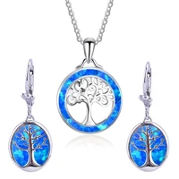 fashion women pendant exquisite and unique tree of life jewelry set earrings wedding anniversary classic party gift