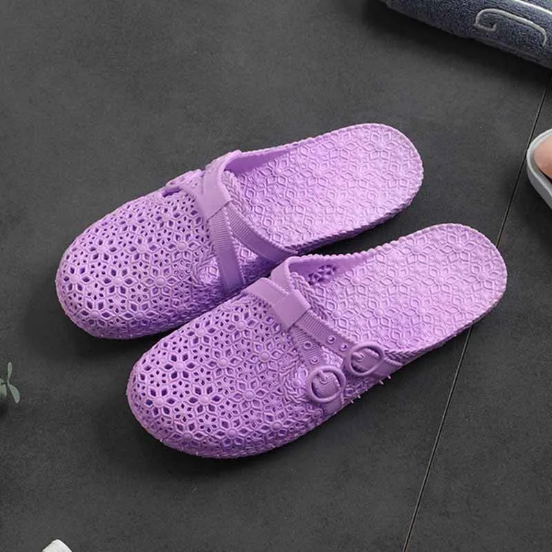 

Summer Shoes For Women 2021 Beach Flat Sandals Slippers With Hollow Fashion Women Wear Beach Platform Garden Ladies