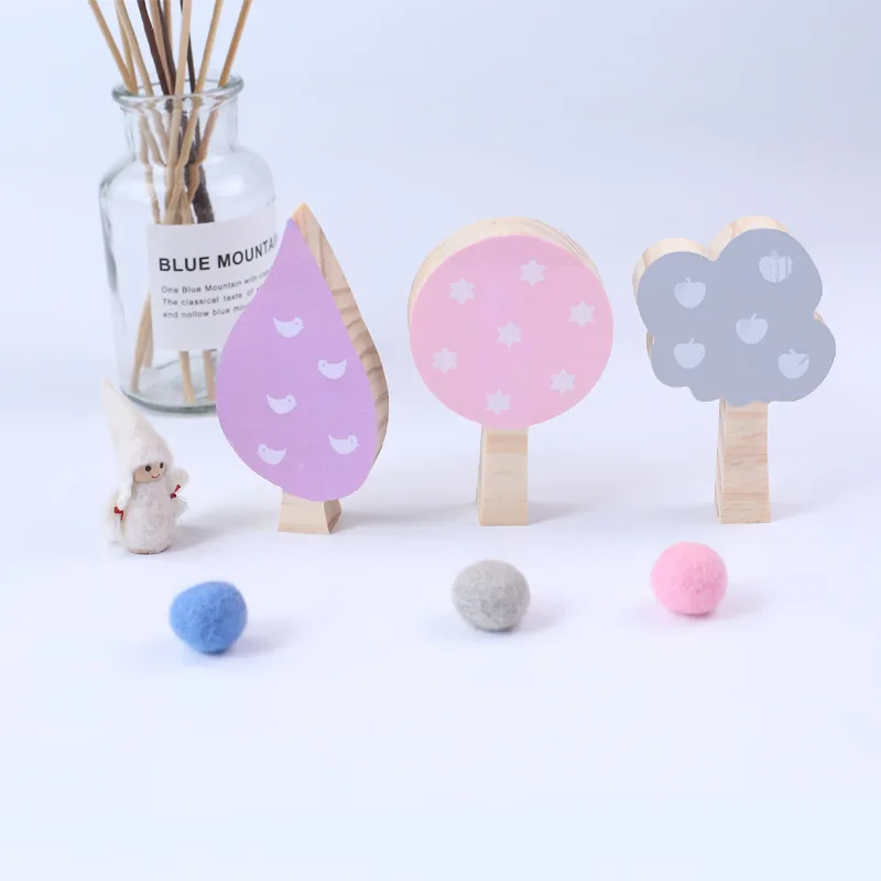 tree puplepink gray 3 шт./компл. Ins скандинавском стиле украшения для детей Woodem в форме горы украшения для детской комнаты - Цвет: tree puplepink gray