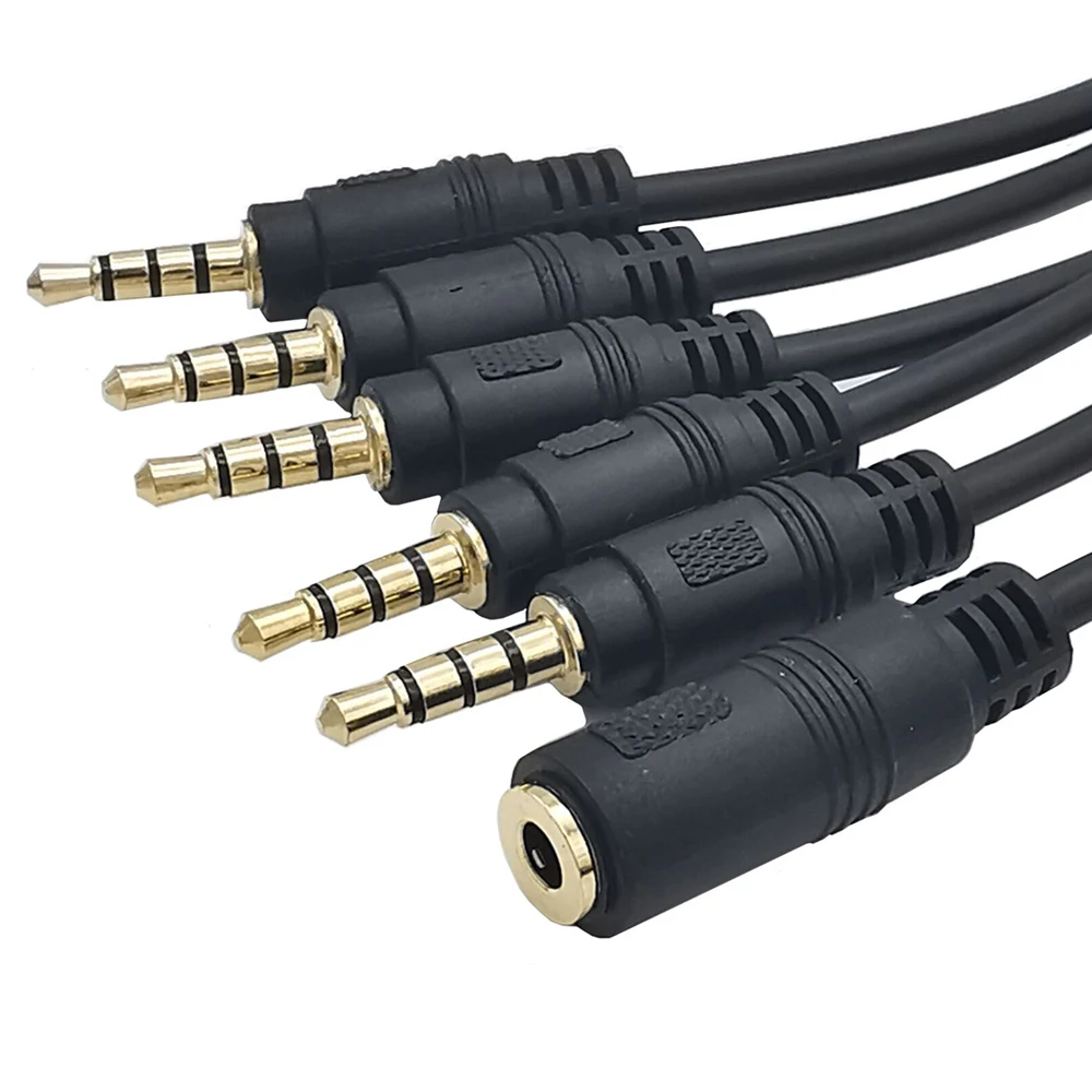 

3.5mm Stereo Plug Female to 5 1/8" 3.5mm Stereo Jack Male 1 Input 5 Output Stereo Audio Splitter Cable 0.5m