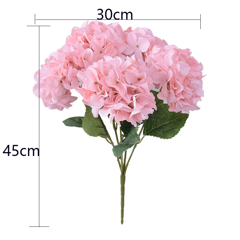 

Simulation 5 Heads Hydrangea Silk Flowers Home Decoration Accessories Artificial Flower Wall Wedding Background Flower Wreath