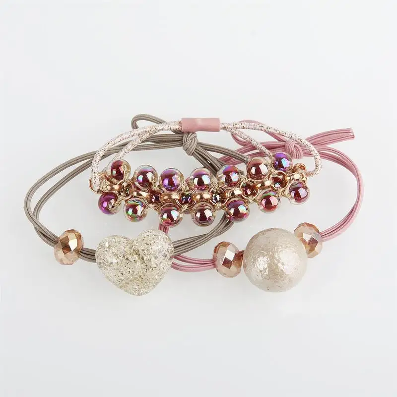 3 шт. браслет двойного назначения кольцо для волос с кристаллами и жемчугом набор