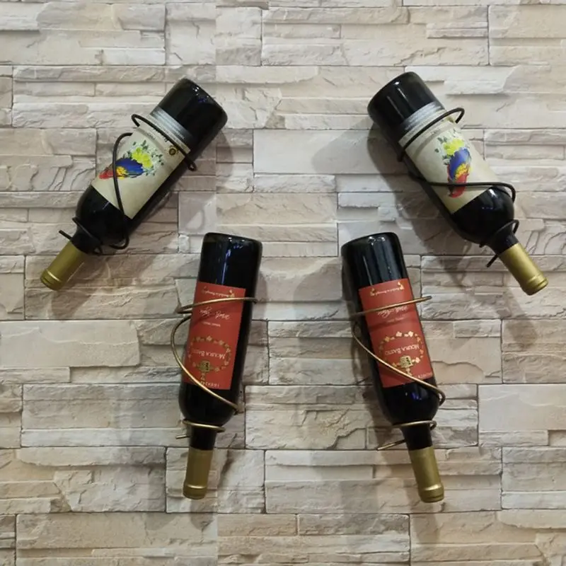 Железная настенная стойка для винных бутылок стеллаж кухни бара выставки