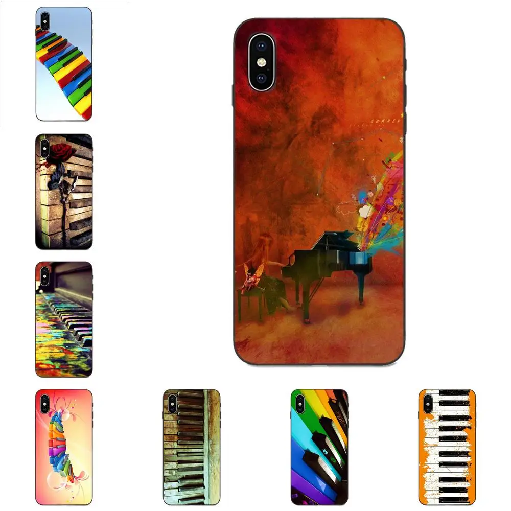ТПУ чехлы для Apple iPhone X XS Max XR 4 4S 5 5S SE 6 6S 7 8 Plus красочные пианино| |