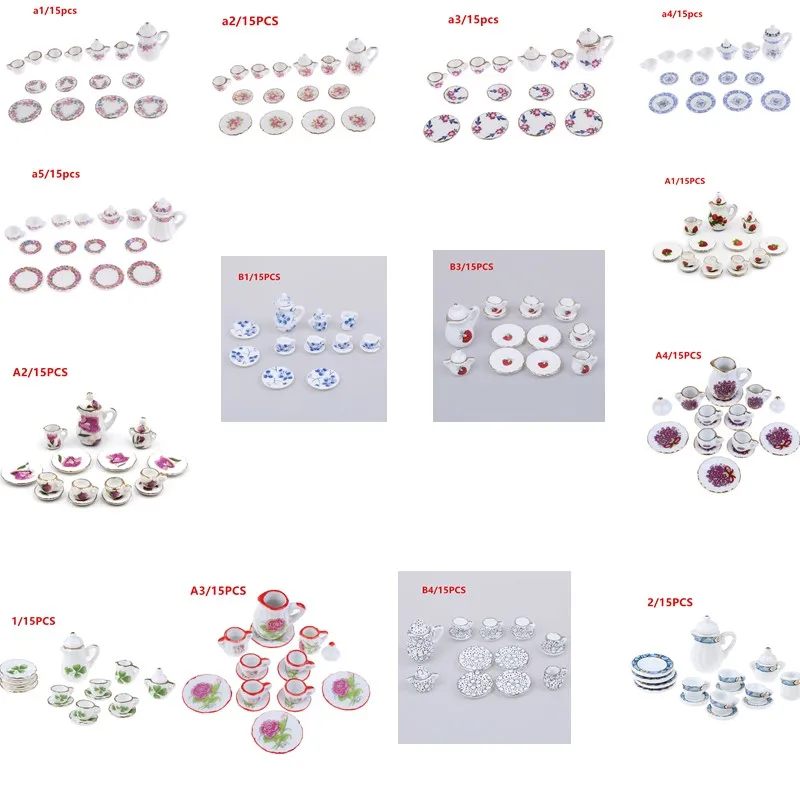 Фарфоровая чайная чашка набор китайский цветок посуда кухонный 1:12 миниатюрный
