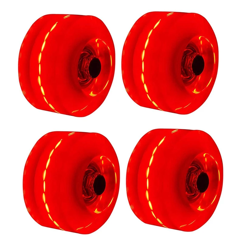 

4PCS Skate Wheels Luminous Light Up, Skate Wheels For Double Row Skating And Skateboard 32 X 58Mm
