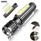 Светодиодный Многофункциональный фонарик T6 с зарядкой по USB, мощный рабочий Магнитный светильник с COB матрицей и встроенным аккумулятором, 6000 люмен