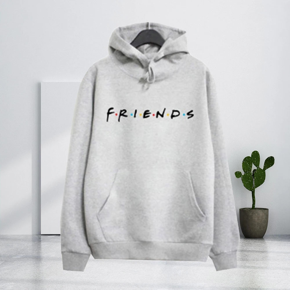 Толстовка с капюшоном надписью Friends Harajuku пуловер и принтом Женские топы из