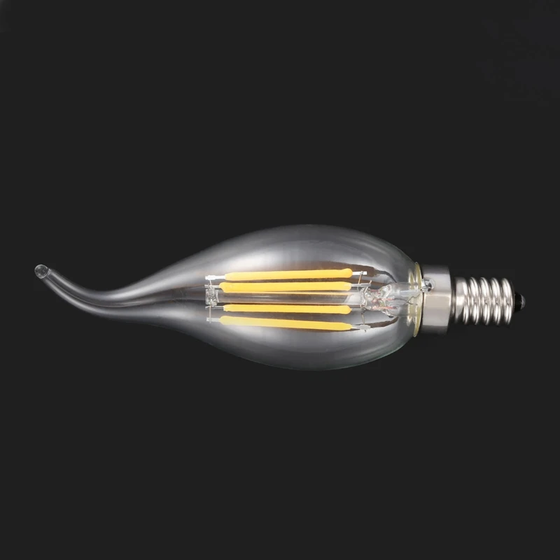 

Dimmable E12 4W COB Candle Flame Filament LED Light Bulb Lamp 12.5*3.5cm