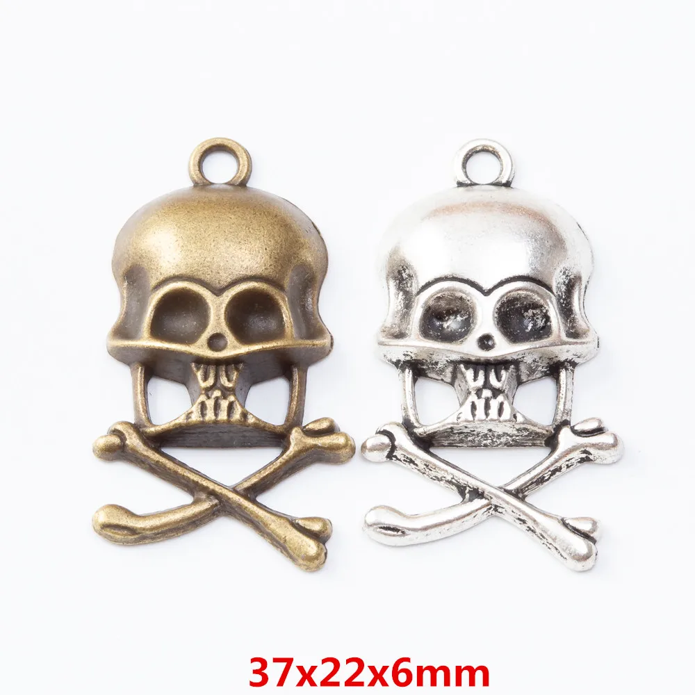 

45 штук подвески в виде черепа в стиле ретро, Цинковый цвет, Европейский стиль, изготовление ювелирных изделий 7156