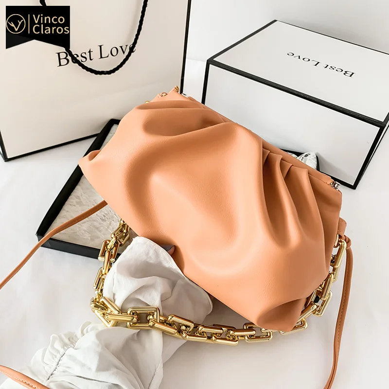 

Cloud Pouch Bag Thick Chain Shoulder Bag Fashion Leather Women's Bag Luxury Handbags Designer Crossbody Bags for Women 2020 New