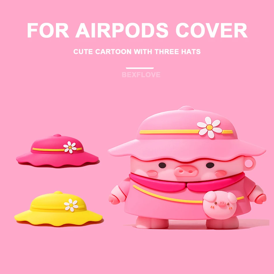 3D чехол для наушников Airpods pro 2 3 силиконовый с милыми рисунками собаки свиньи Apple Air