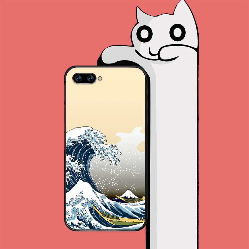 

Japanese Style Art Phone Case Cover For Huawei Honor Nova 5T 7I 8A 8X 8 9X 9 10 10I 20 30 Pro Lite Black Hoesjes Phone case
