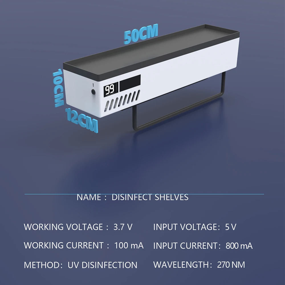 

Solar Energy Smart Ultraviolet Disinfection Toilet Towel Rack Toothbrush Sterilizer Holder Light Energy Bathroom Storage Shelf