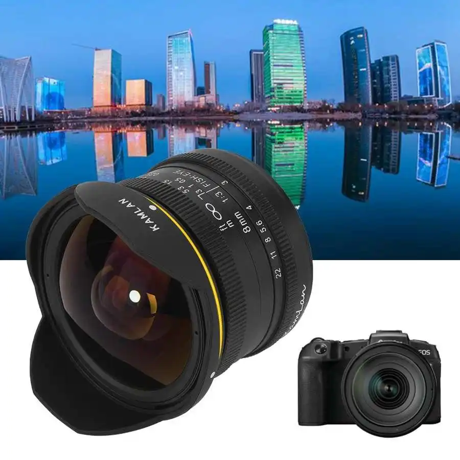 Широкоугольный объектив KamLan 8 мм F3.0 для Fuji XF X Canon EFM APS-C EOSM Sony E mount беззеркальная камера