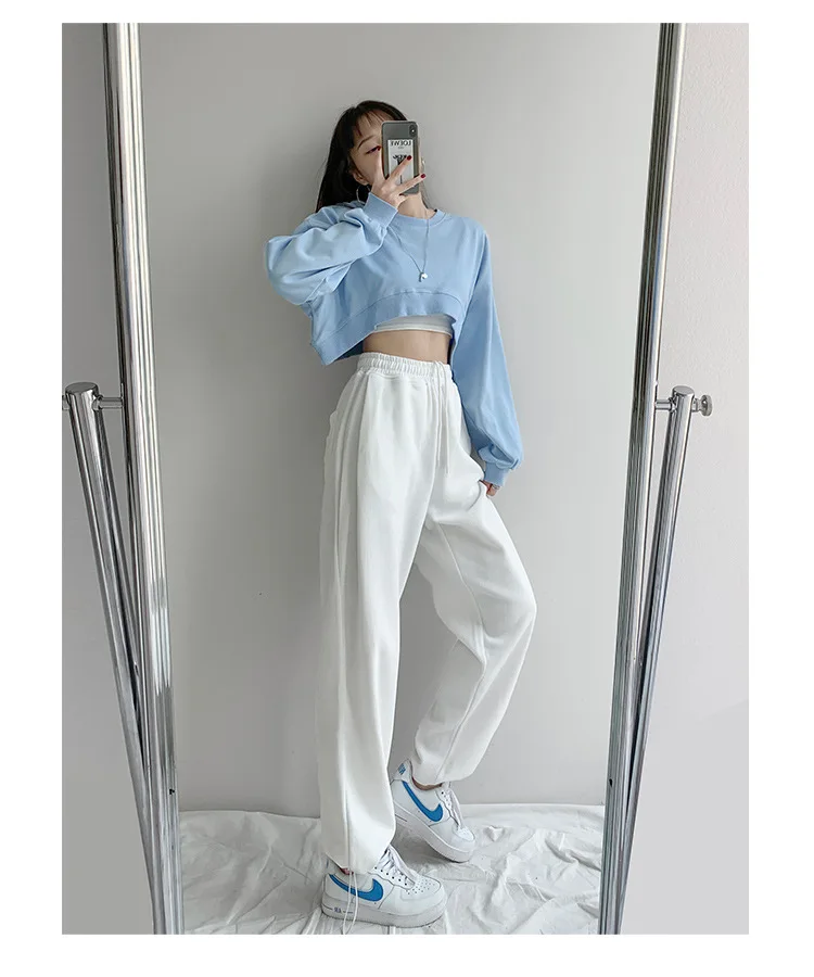 

Spring 2021 Fashion Cotton Jogging Sweatpants Track Pants Casual Trousers Women Korean Harajuku All-Match Joggers Sports Pants