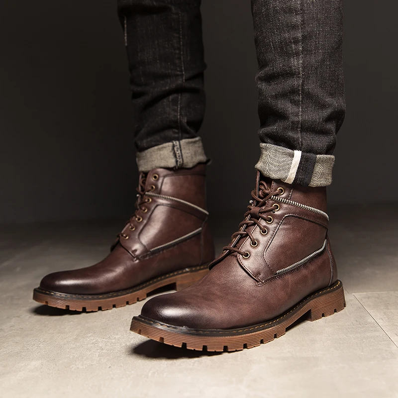 Fotwear/мужские ботинки классические уличные кожаные в байкерском стиле мужская