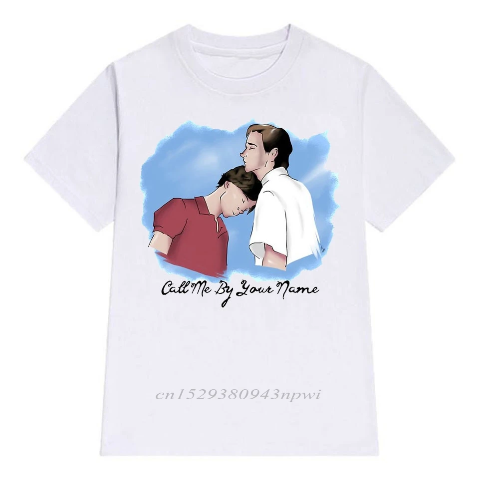Футболка мужская с надписью Call Me By Your Name Повседневная тенниска из хлопка модная