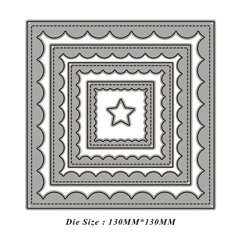 Штампы для скрапбукинга новинка 2019 квадратная рамка с гребешком металлические