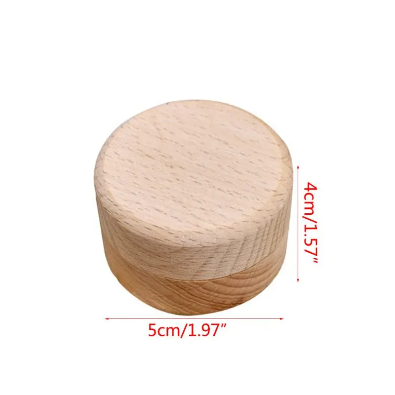 

DIY Handmade Ring Jewelry Storage Box Crafts Wooden Round Jewellery Case
