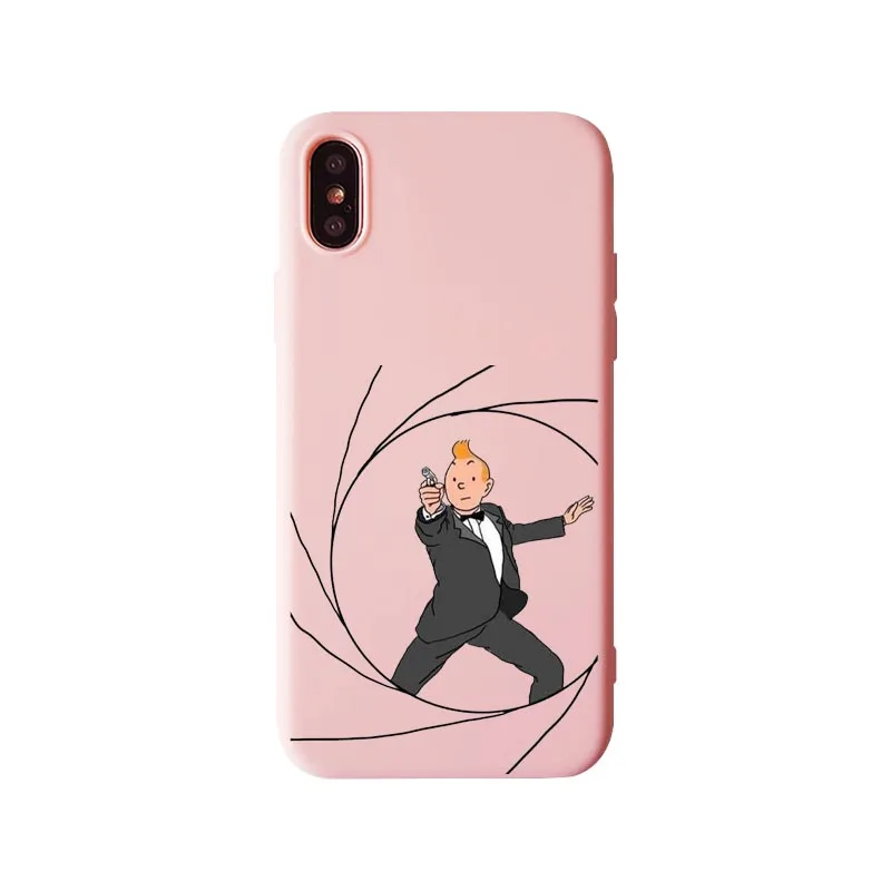 Мягкий силиконовый чехол из ТПУ «Приключения Тинтина» для iPhone XR 10 8 7 Plus 6 6S Plus 5 XS Max 5s SE