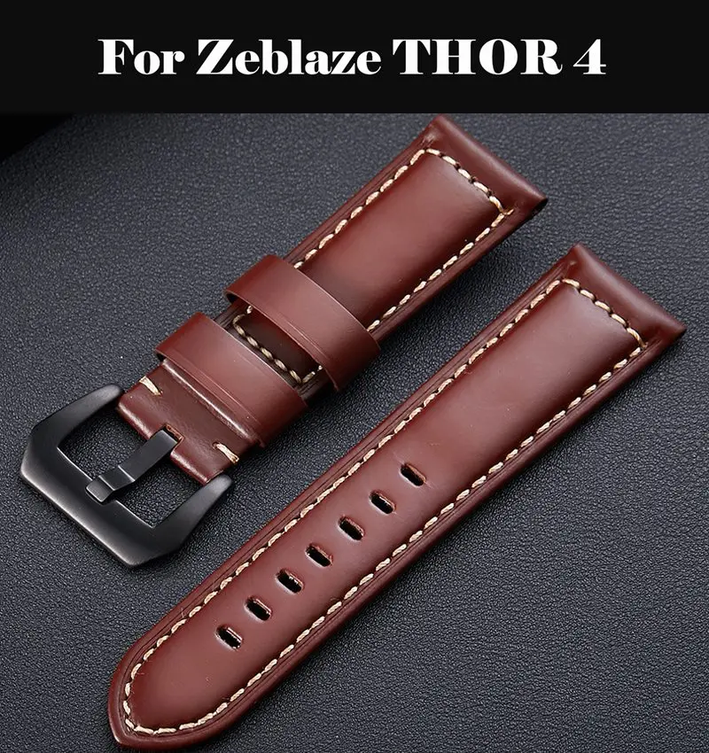 Ремешок для часов Zeblaze THOR 4 20 22 26 мм из натуральной кожи аксессуары смарт