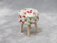 m02 x044 children baby gift toy 112 dollhouse mini furniture miniature rement round bar stool floral stool 1pcs