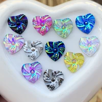 wholesale 600pcs fashion style heartflower rhinestone ab resin flatback 10mm handsewing gem stones crystal wedding decoration