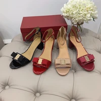 summer brand deisgner sandals shoes for women 2021 genuine leather sheepskin high heels 6 cm db006