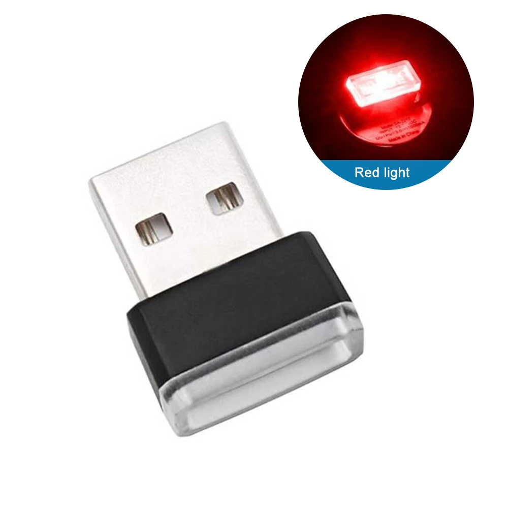 1 шт. Автомобильные светодиодные атмосферные огни USB розетка декоративная