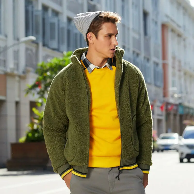 Куртка мужская и женская из искусственного меха на флисовой подкладке с длинным