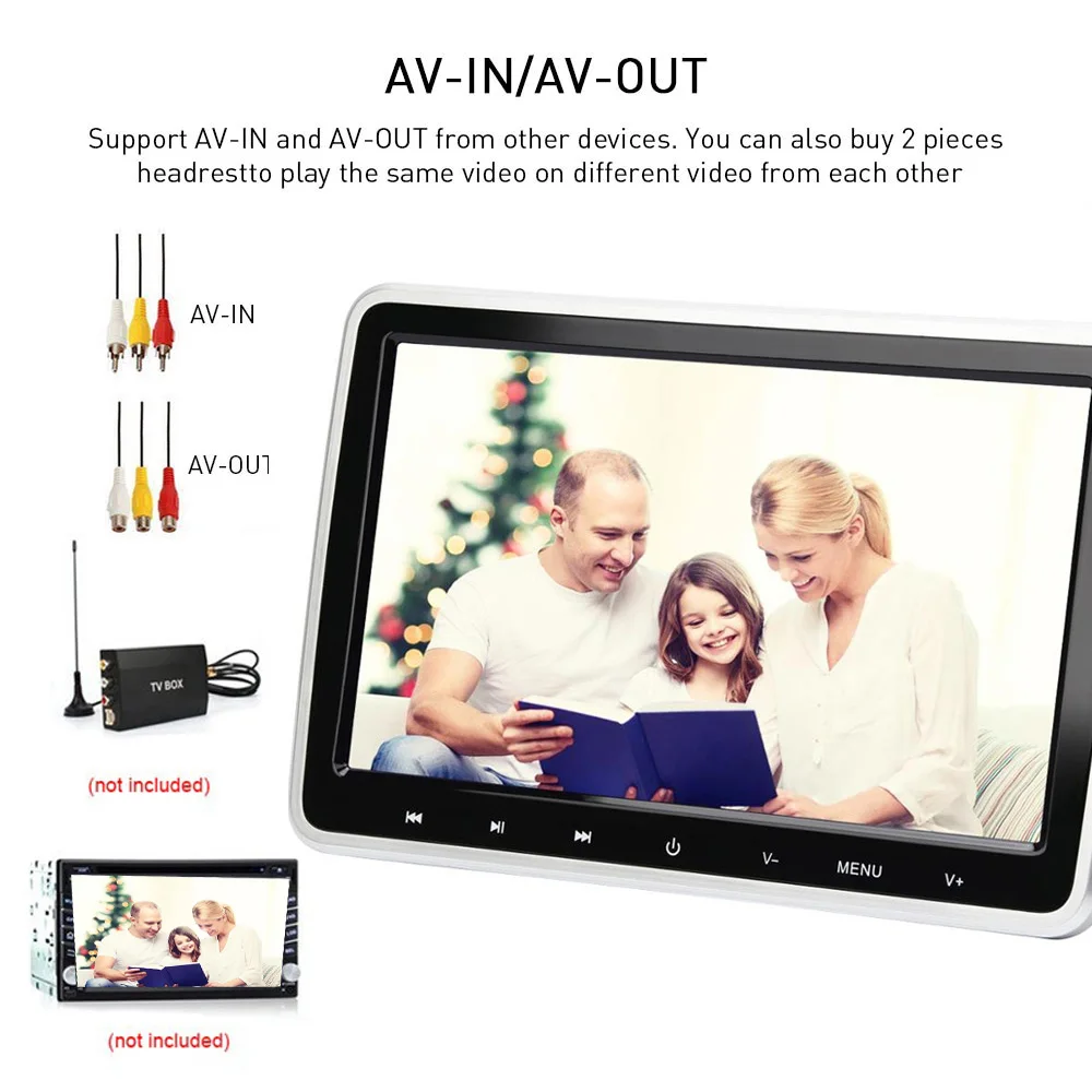 Автомобильный монитор на подголовник 10 1 дюйма DVD-видео плеер USB/SD/HDMI/IR/FM TFT ЖК-экран