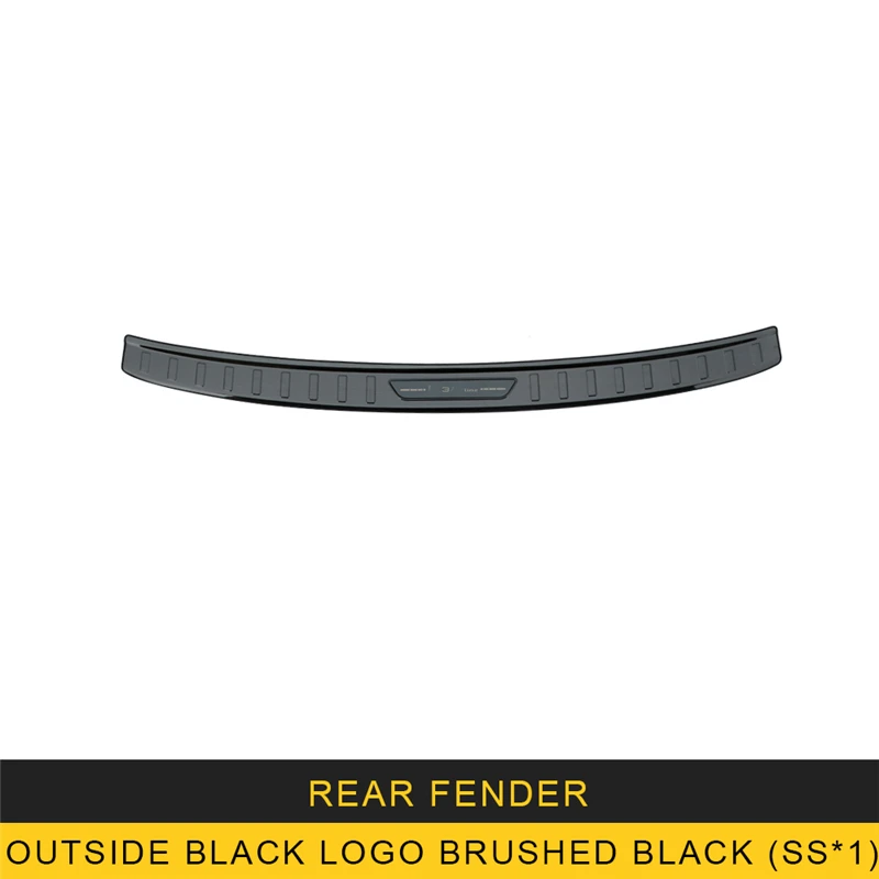 outside black black Для Audi Q3 F3 автомобильный Стайлинг задняя дверь багажник бампер защитный чехол для крыла порога крышка рамка накладка наклейка хромированный аксессуар - Название цвета: outside black black